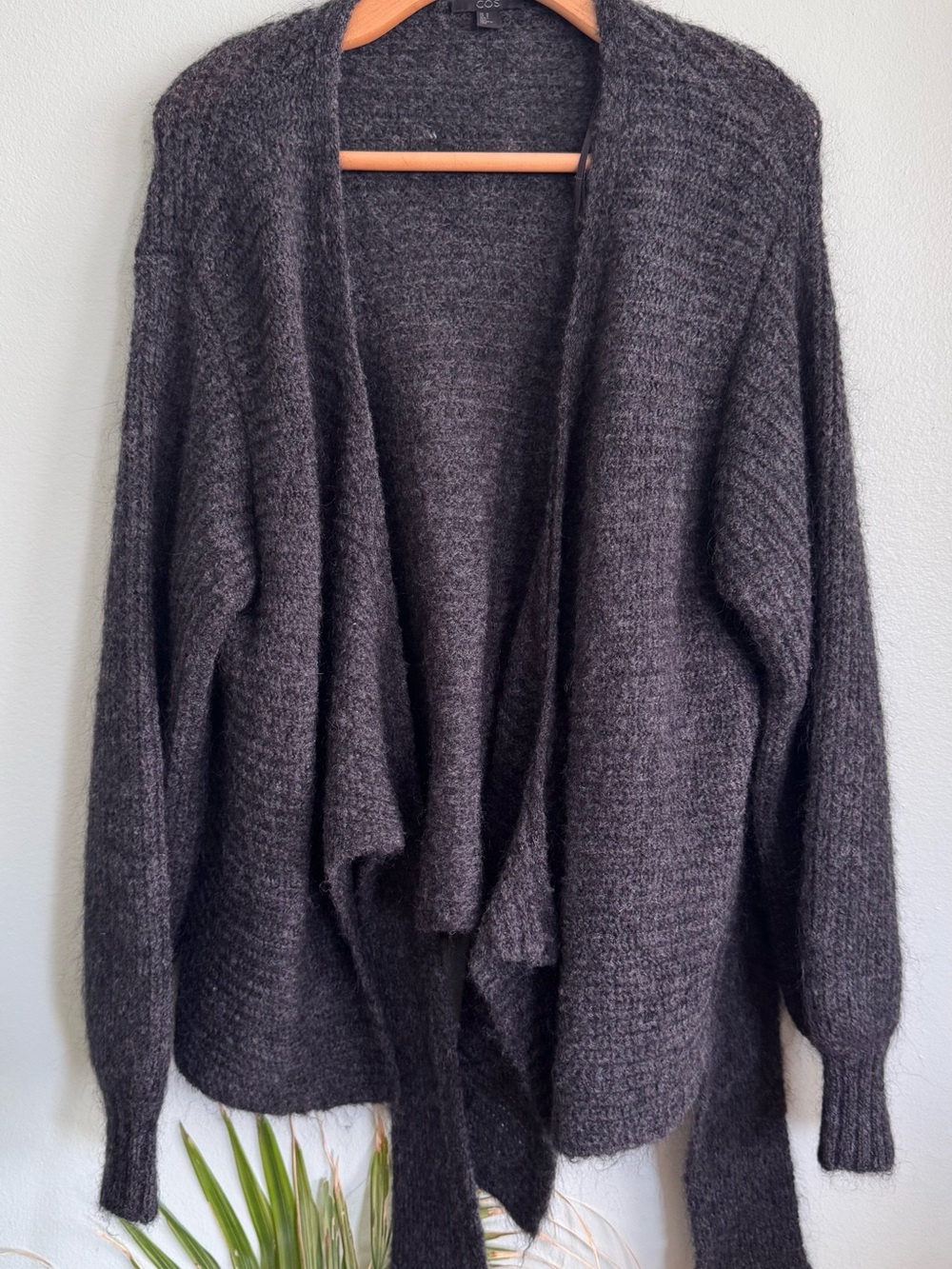COS Dark Charcoal Open-Front Women's Cardigan